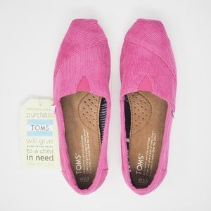 TOMS Classics Rose Cord Shoes Pink Size 5.5
